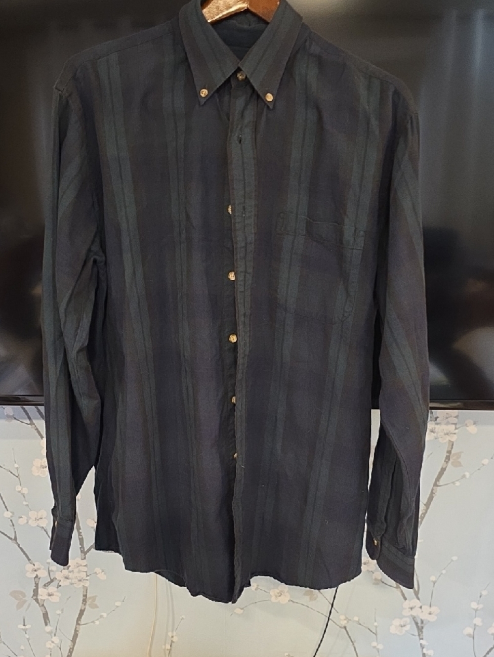 Mens VIYELLA Blue And Green Plaid Shirt Size Large